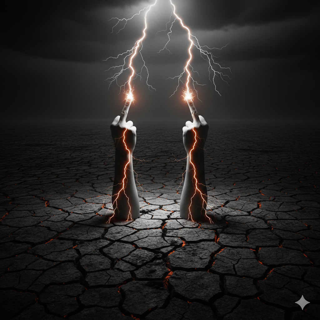 Two Middle Fingers in the Air - MS